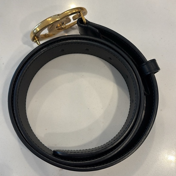 EUC AUTHENTIC GG MARMONT BLACK LEATHER BELT 80.32 WITH DUST BAG. no box - Picture 11 of 11